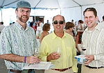 Photo features Andrew Waterhouse with Steve Wallace, owner of Wally's Wine World and Ron Runnebaum, recipient of the Michael Bonaccorsi scholarship at the August 2006 event.