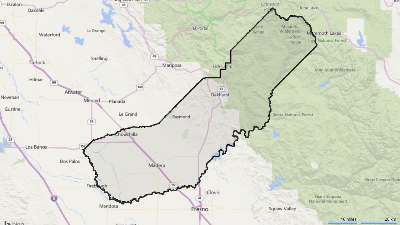 Madera county map