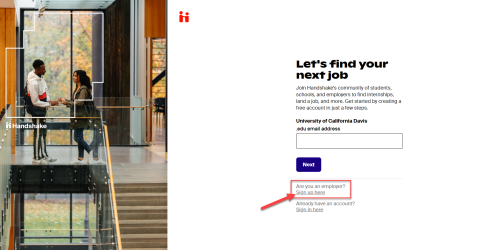 Handshake Employer Signup